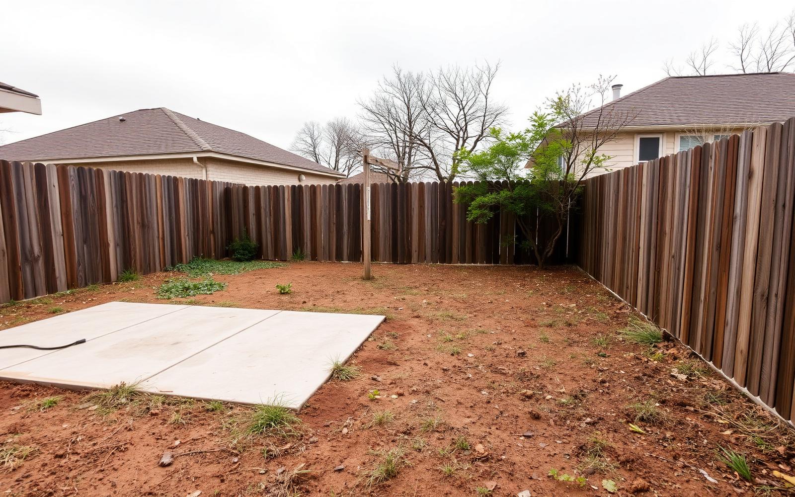 Backyard Transformation before